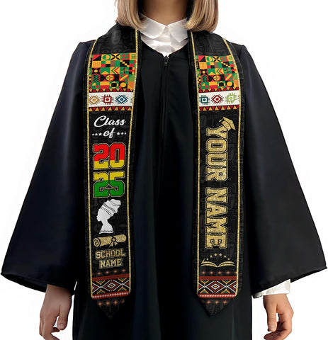 African American Graduation Sash, Graduation Stole Customize, African Graduation Sash, Graduation Stole Class of 2025