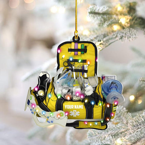 Mostprints Personalized EMT Ornament, Paramedic EMS EMT Ornaments for Christmas Tree 2023, Medical Profession Gifts, Custom EMS, EMT Uniforms Ornament Surgery Medical Hanging Ornament (EM4)