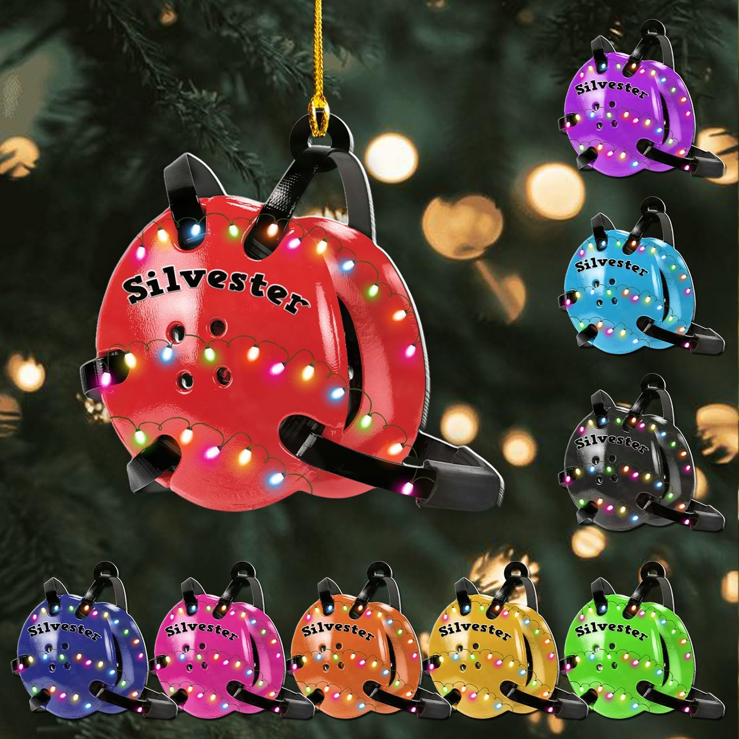 Personalized Wrestling Ornaments, Wrestling Christmas Ornament 2024, Boys Girls Wrestling Gifts Wrestler Christmas Ornaments, Wrestling Coach Gift for Wrestling Player Wrestling Helmet Ornament (W3)