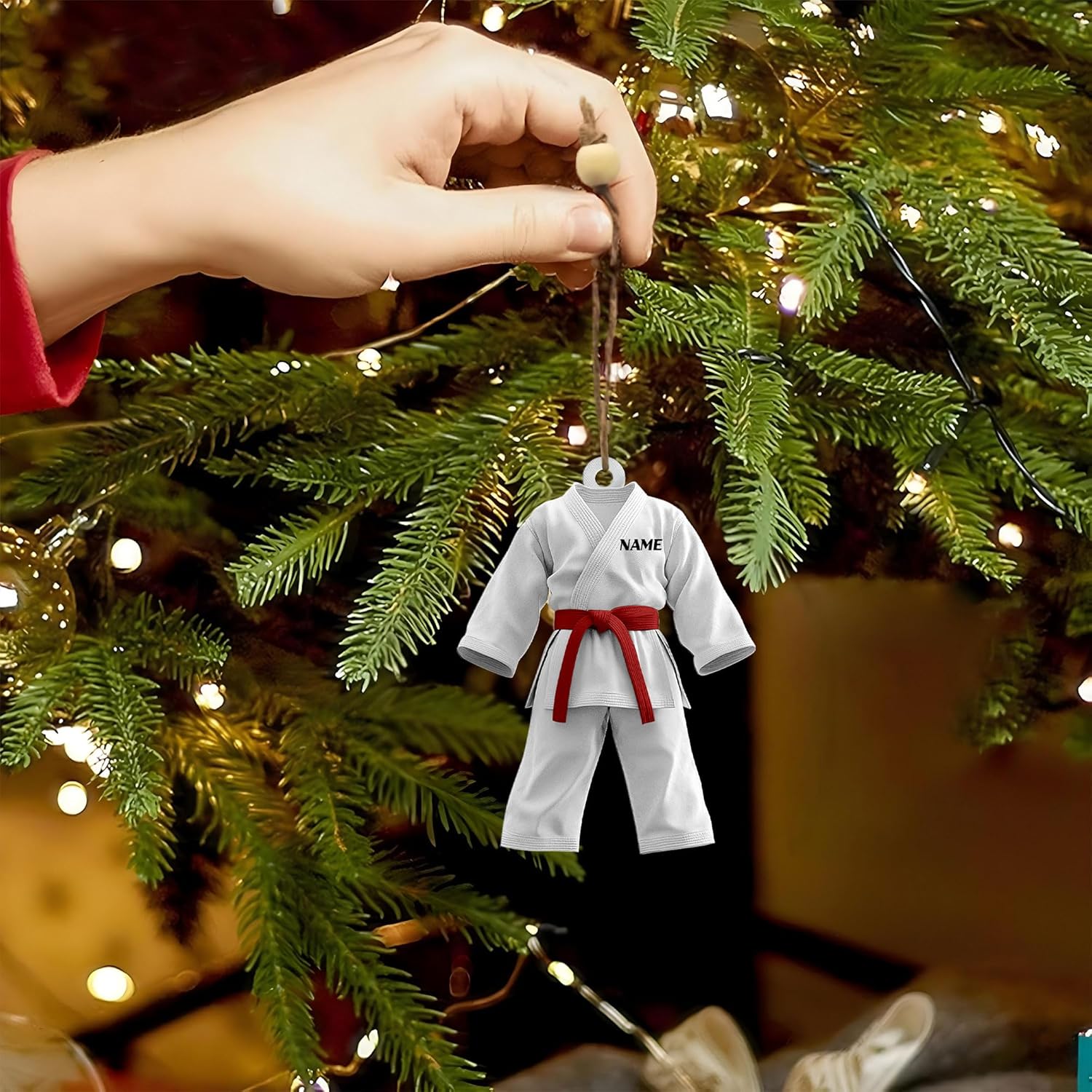 Artparel Personalized Karate Ornament Karate Uniform Ornaments Gifts for Karate Lovers Karate Gift Christmas Ornament 2024 Taekwondo Ornament Jiu Jitsu Ornament Gift for Karate (KRT18)