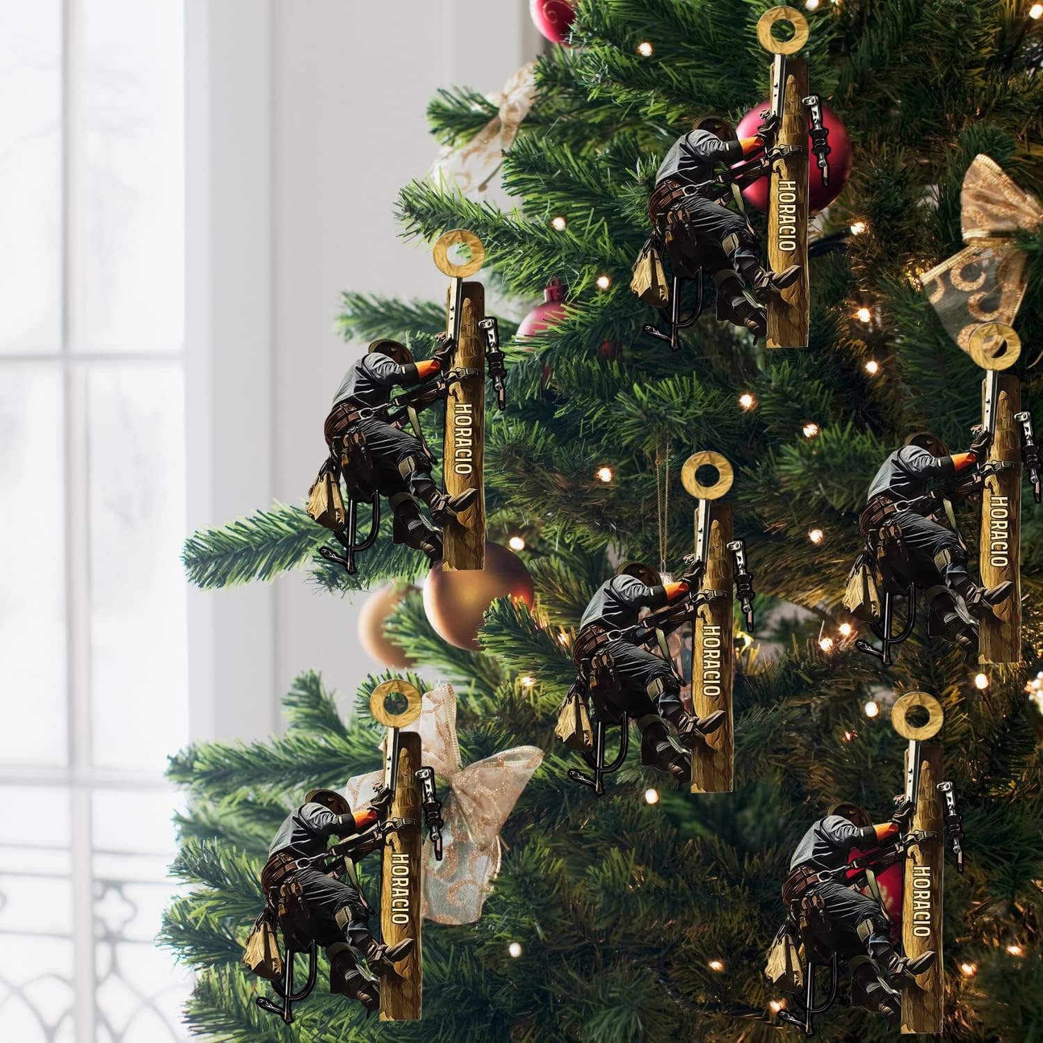 Personalized Lineman Ornaments Lineman Gifts Linemen Ornaments Linemen Gifts Custom Name Lineman Christmas Ornaments Custom Lineman Tool Set Flat Christmas Ornament, Lineman Lover Fan (1, LM5)