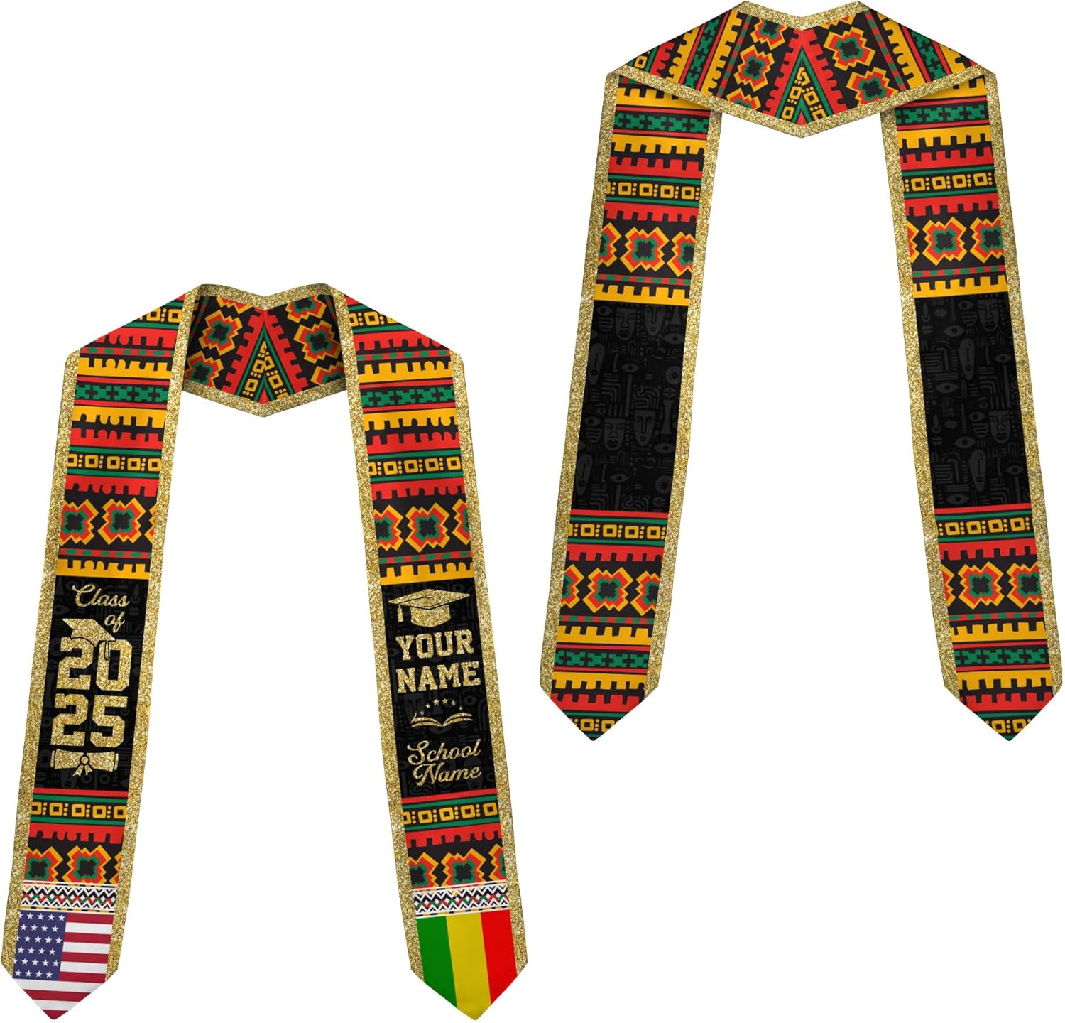 African American Graduation Sash, Graduation Stole Customize, African Graduation Sash, Graduation Stole Class of 2025