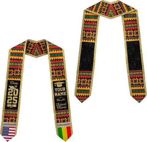 African American Graduation Sash, Graduation Stole Customize, African Graduation Sash, Graduation Stole Class of 2025