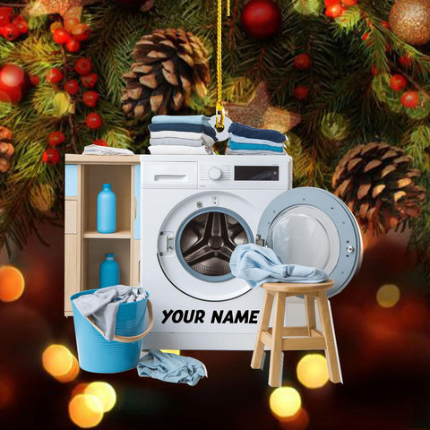 Personalized Washing Machine Christmas Ornament,Home Appliance Consumer Electronics Christmas Ornament, Clothes Washer Christmas Tree Decor, Washing Machines Ornament (Acrylic, Style 12)