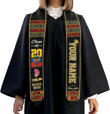 Pretyprints Ecuador Graduation Stole, Ecuadorians American Flag Graduation Sash 2025, Ecuadorians Graduation Sash