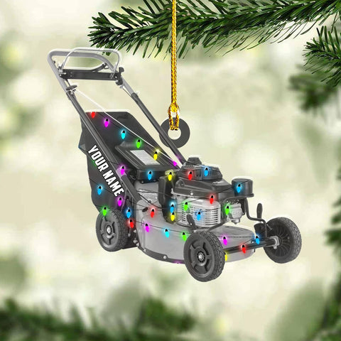 Artparel Custom Lawn Mowers Christmas Ornaments 2024 Custom Lawn Mowers Ornaments Farmhouse Lawn Mowers Driver Gifts Riding Mowers with Xmas Light Acrylic Ornament 2024 (LM12)
