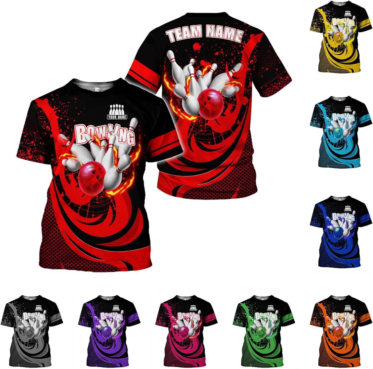 Mostprints Personalized Name Bowling Shirts for Men and Women 3D, Bowling Shirts for Team Bowling, Bowling Shirts Gift