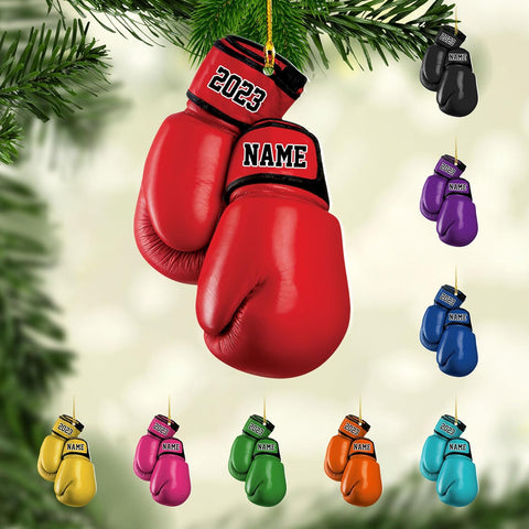 Personalized Boxing Ornament, Boxing Gloves Christmas Light Ornament, Custom Boxing Ornament, Kick Boxing Ornament, Gift for Boxing Lovers, Boxer Ornament Gift for Boxing Lovers (Boxing 4)