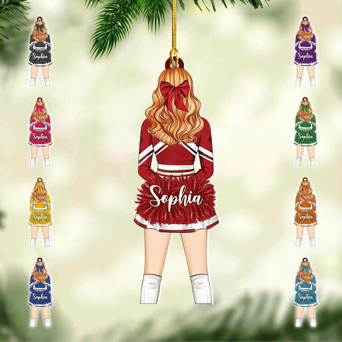 AOVL Personalized Cheerleader Ornaments Cheerleader Cheerleading Lovers Ornaments Cheerleading Ornament Gift for Cheerleader Christmas 2023 Cheer Cheerleader Ornaments Xmas (Cheer 4)