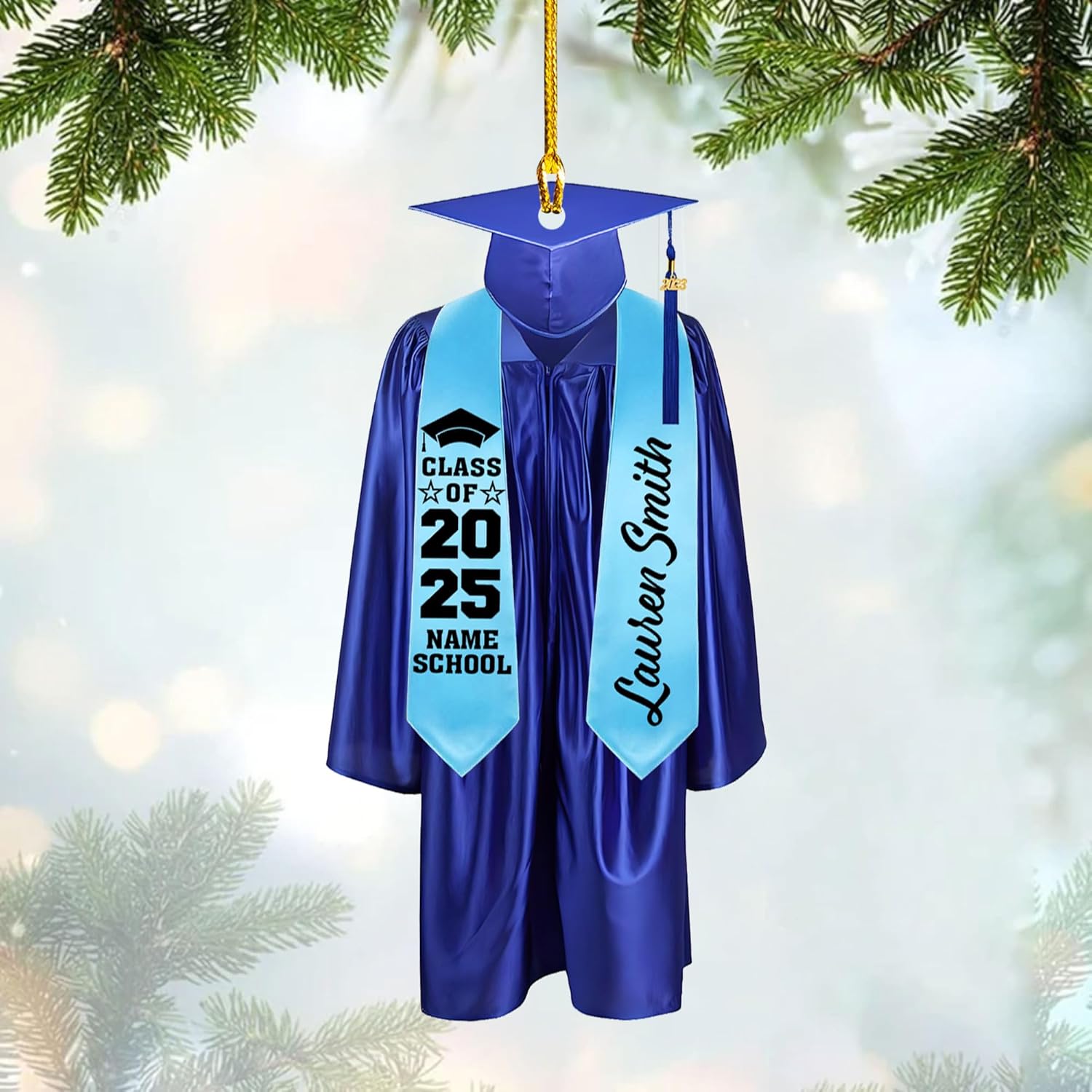 Personalized Graduation Ornaments Class of 2024 Graduation Gown Ornament Gifts Graduation Ornaments Class of 2025 College Graduation Ornaments Class of 2024 Graduate Ornament Tree Hanging Decor (G9)