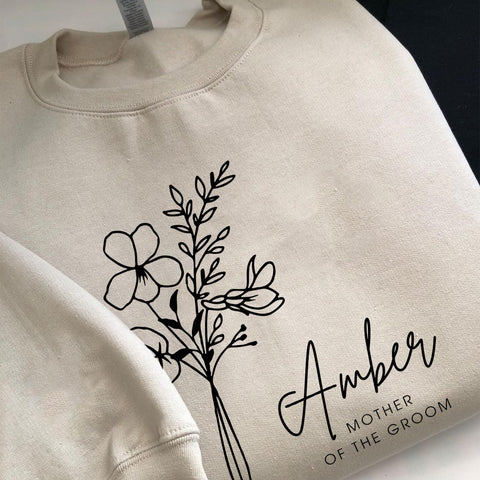 Personalized Mother of The Bride Shirt, Mother of The Groom Shirt, Mother of The Bride Sweatshirt for Women, Bride Mom