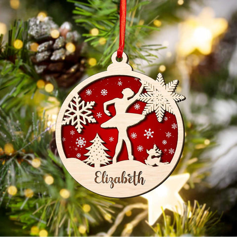 Tinoshop Personalized Dance Ornament 2024, Ballet Poses Wood Ornament for Christmas Tree, Ballet Dance Dress Ballerina Ornament, Ballet Shoes Ornament, Keepsake for Ballet Dancers (ON296)