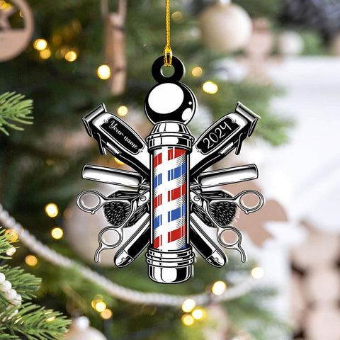 white christmas dresses Personalized Barber Ornaments for Christmas Tree 2025, Hair Dresser Ch –  Mostprints
