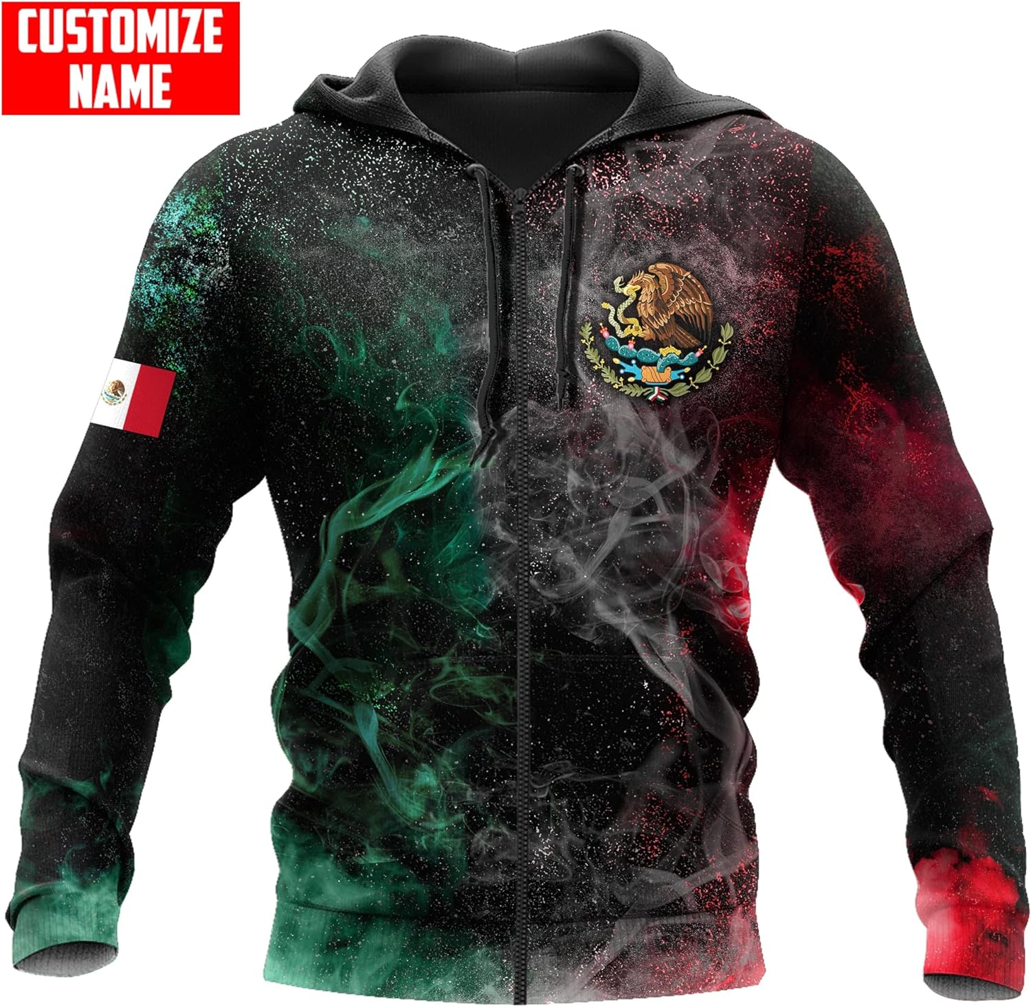 Personalized Name Mexico Hoodie, Custom Name Mexico Hoodies for Men Unisex Hoodie, T Shirt, Zip Up Hoodie, Sweatshirt for Men AD1044 Multicolor