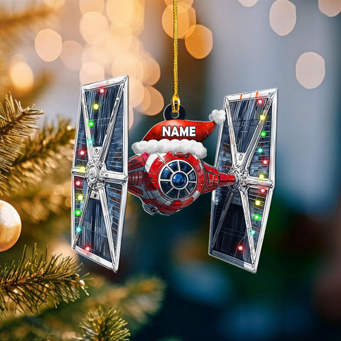 Personalized Space Rocket Ship Christmas Ornament, Space Gifts, Rocket Ornament, Planet Ornament, Spaceship Ornament, Custom Space Gift (Acrylic, Style 5)