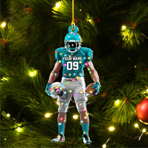 Artparel Personalized Football Ornament Customized Football Christmas Ornaments Football Ornament Christmas Hanging D��cor Gift for Football Fans Football Gifts Gift for Football Player (FB 6)