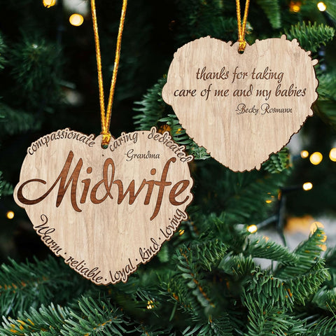 MAPrints Personalized Obstetrician Or Midwife Christmas Ornament, Midwife Christmas Ornament, Thank You Gift for Midwife Ornament, Midwife Retirement Ornament, Midwife Appreciation Gift (MW 1)