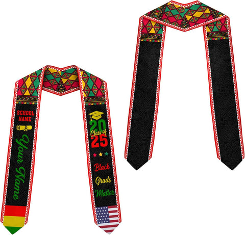 African American Graduation Sash, Graduation Stole Customize, African Graduation Sash, Graduation Stole Class of 2025