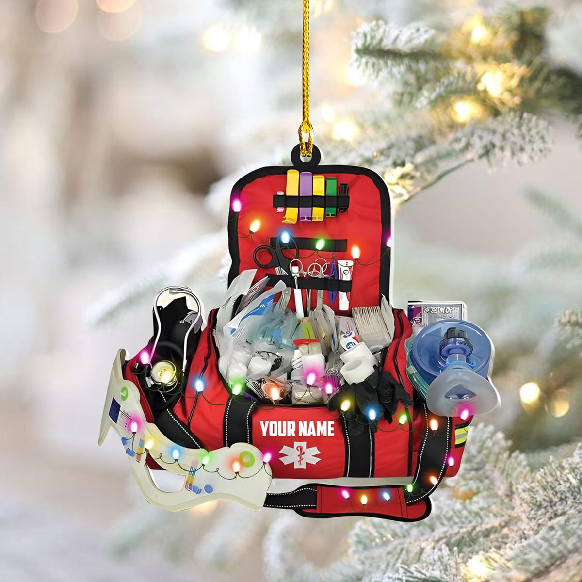 Homedesign Personalized EMT Ornament, Paramedic EMS EMT Ornaments for Christmas Tree 2023, Medical Profession Gifts, Custom EMS, EMT Uniforms Ornament Surgery Medical Hanging Ornament (EM4)