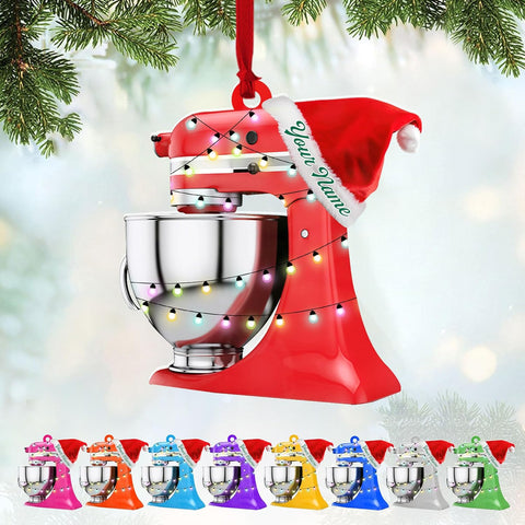 Custom Baking Mixer Lights 2D Flat Ornament Customized Stand Mixer Mica Christmas Ornaments Love Cooking Xmas Keepsake Gift Ideas Gifts for Chef Lovers Gift (BM2)