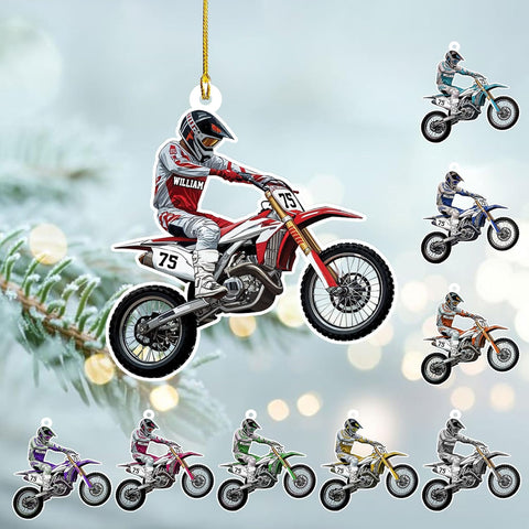 Artparel Custom Dirt Bike Acrylic Ornament, Dirt Bike Christmas Ornament 2024, Dirt Bike Player Ornament, Dirt Bike Tree Decor, Dirt Bike 2024, Gifts for Dirt Bike Lovers, Players (DB17)