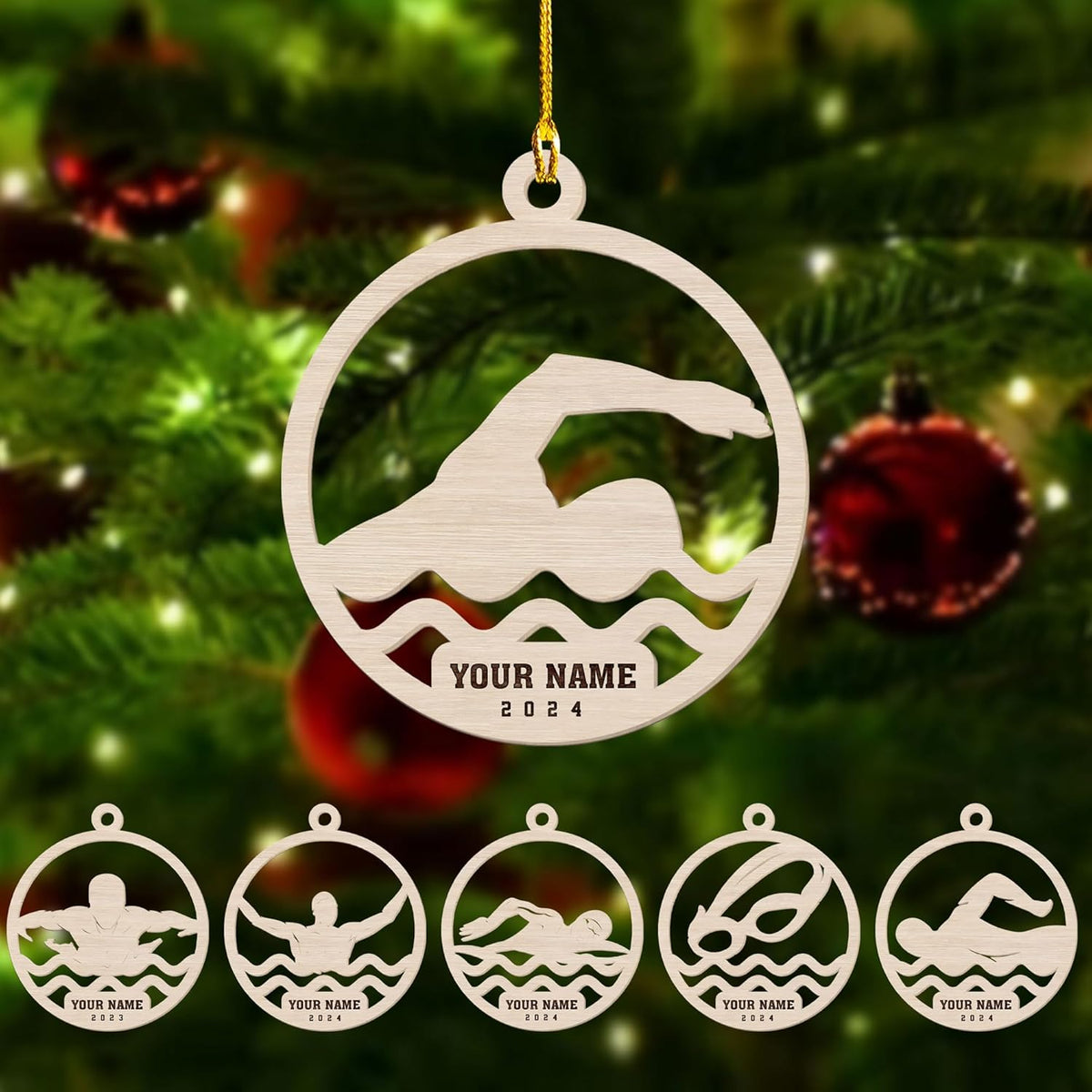 Artparel Personalized Swimming Ornament Gift for Swimming Lovers Ornaments Boy\/Girl Swimmer Christmas Ornament Christmas Tree Decor Swimming Christmas Ornament Lovers Xmas (SMM 3)