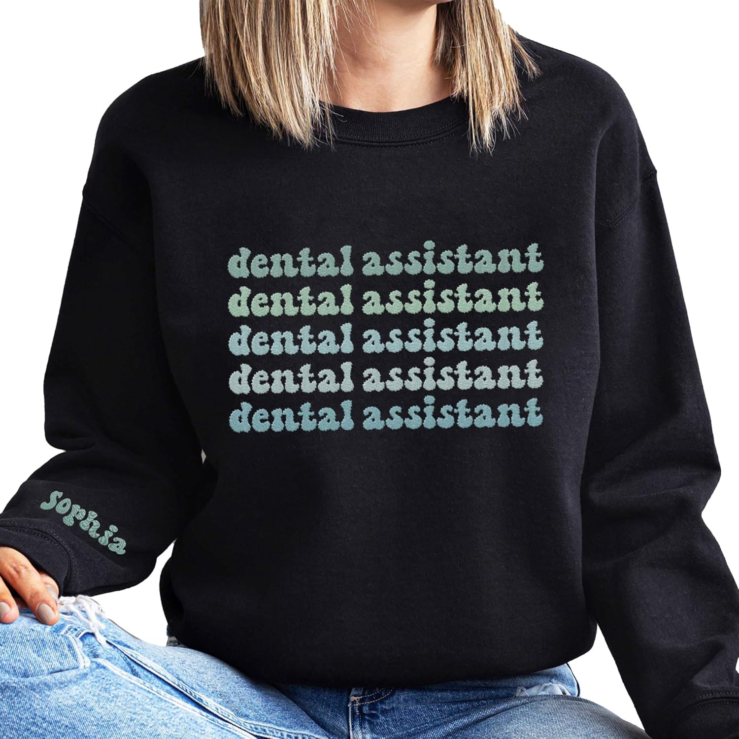 Leeprints Personalized Embroidered Sweater, Dental Assistant & Hygienist Gift, Nurse Hoodie