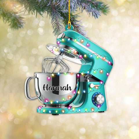 Custom Baking Mixer Lights 2D Flat Ornament Customized Stand Mixer Mica Christmas Ornaments Love Cooking Xmas Keepsake Gift Ideas Gifts for Chef Lovers Gift (CBM10)