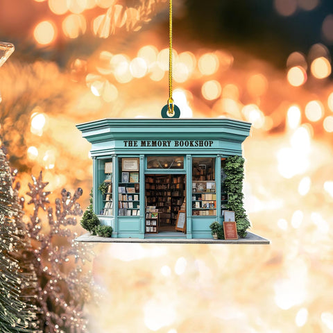 Personalized Bookshop Ornament 2024, Christmas Bookstore Ornament, Gift for Book Lovers, Christmas Book Tree Ornament Book Worm Ornaments, Bookish Ornament, Librarian Xmas 2D Flat Decoration (B7)