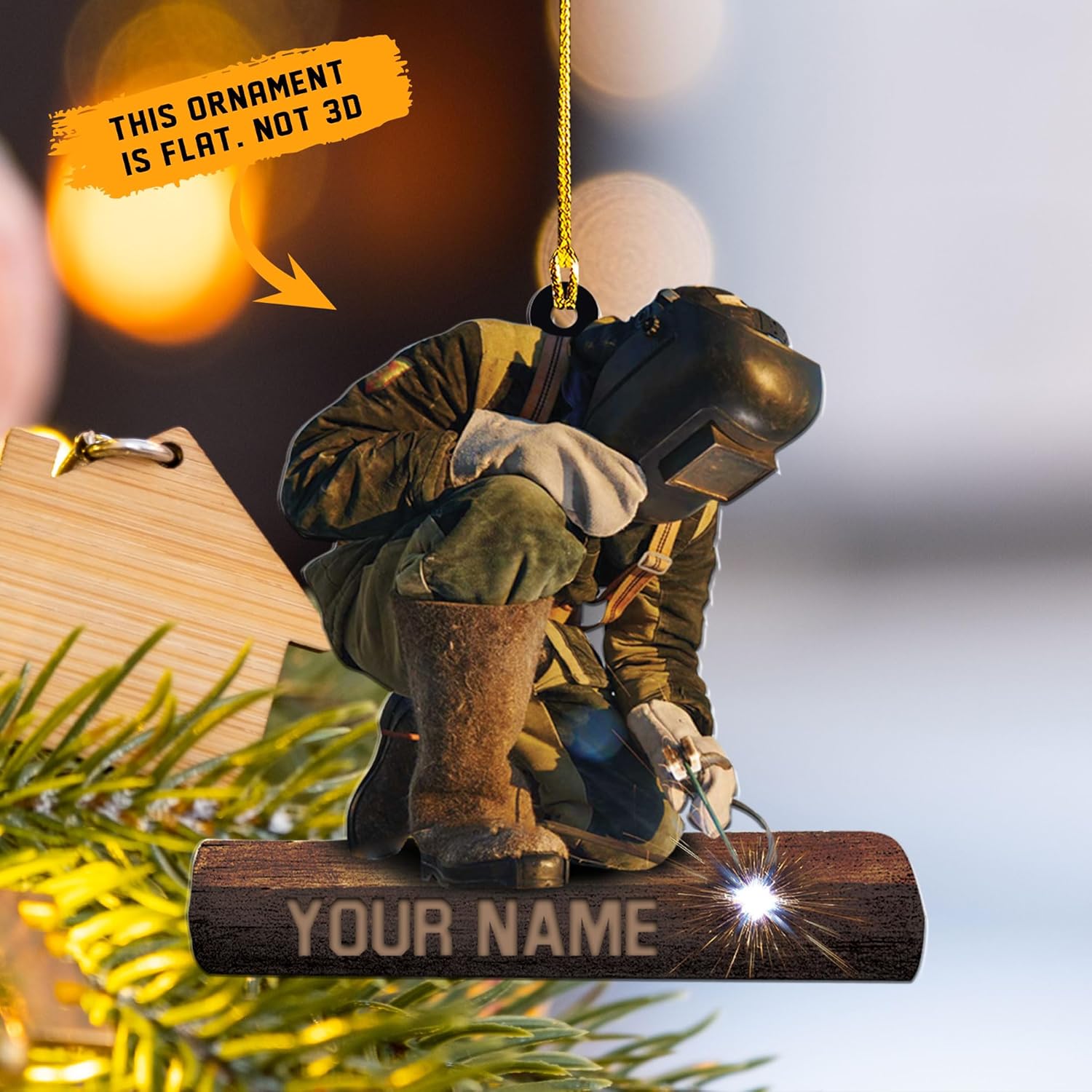 mostprints Personalized Welder Ornament, Custom Welder Ornaments Welding Ornaments Flat Two Sided Hanging Plastic Ornaments Welder Gift Christmas Ornament Hanging Decorations Ornament (WD2)