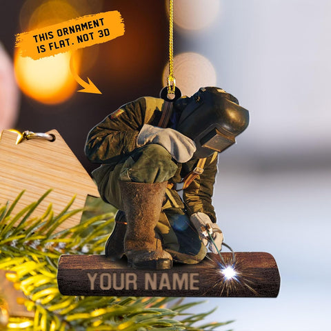mostprints Personalized Welder Ornament, Custom Welder Ornaments Welding Ornaments Flat Two Sided Hanging Plastic Ornaments Welder Gift Christmas Ornament Hanging Decorations Ornament (WD2)