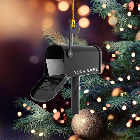 Artparel Custom Mailbox Ornament 2024 Mailbox Christmas Ornaments Post Office Christmas Ornaments Mailbox for Xmas Postal Christmas Ornaments Mailbox Personalized Christmas Tree Ornament (MB7)