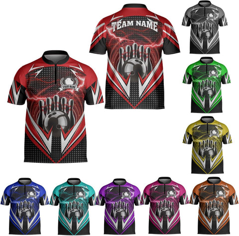 Ligthuy Personalized Bowling Jersey 3D, Bowling Shirts for Team, Bowling Shirt Unisex for Men Women, Bowling Shirts for Men