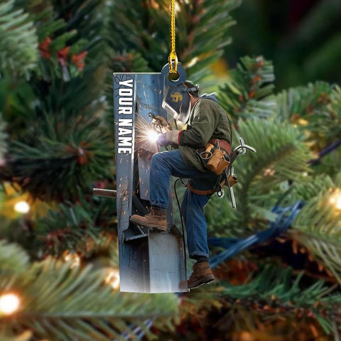 Personalized Ironworker Ornaments, Ironworker Ornaments for Christmas Tree Iron Worker Gifts for Men, Ironworker Costume, Gift for Ironworkers Iron Worker Ornament for Coworkers and Employees (IW1)
