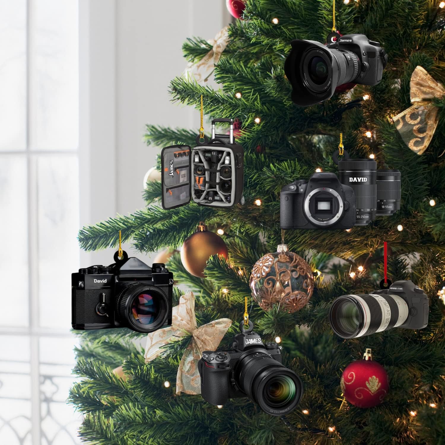 Artparel Personalized Camera Ornament, Camera Lover, Photographer Fan Ornament, Photo Lover Ornament Camera Ornament Gift for Camera Men Photographer Photography Ornament Christmas Tree (Camera 1)