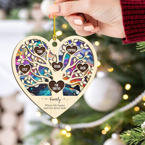 Personalized 2024 Kids Christmas Tree Ornament, Family Christmas Ornament, Family with Kids Name Christmas Ornament 2024 Xmas Tree Decorations, Custom Family Christmas Tree Ornament 2024 (KT 7)