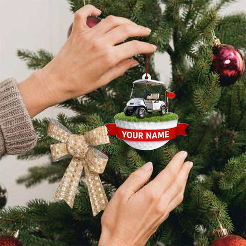 Personalized Golf Ornament, Golf Christmas Ornaments, Golf Ornaments for Christmas Tree, Christmas Ornaments Golf Decorations, Golf Cart Ornament Hanging Decor, Golf Ball Christmas Ornaments (ON798)
