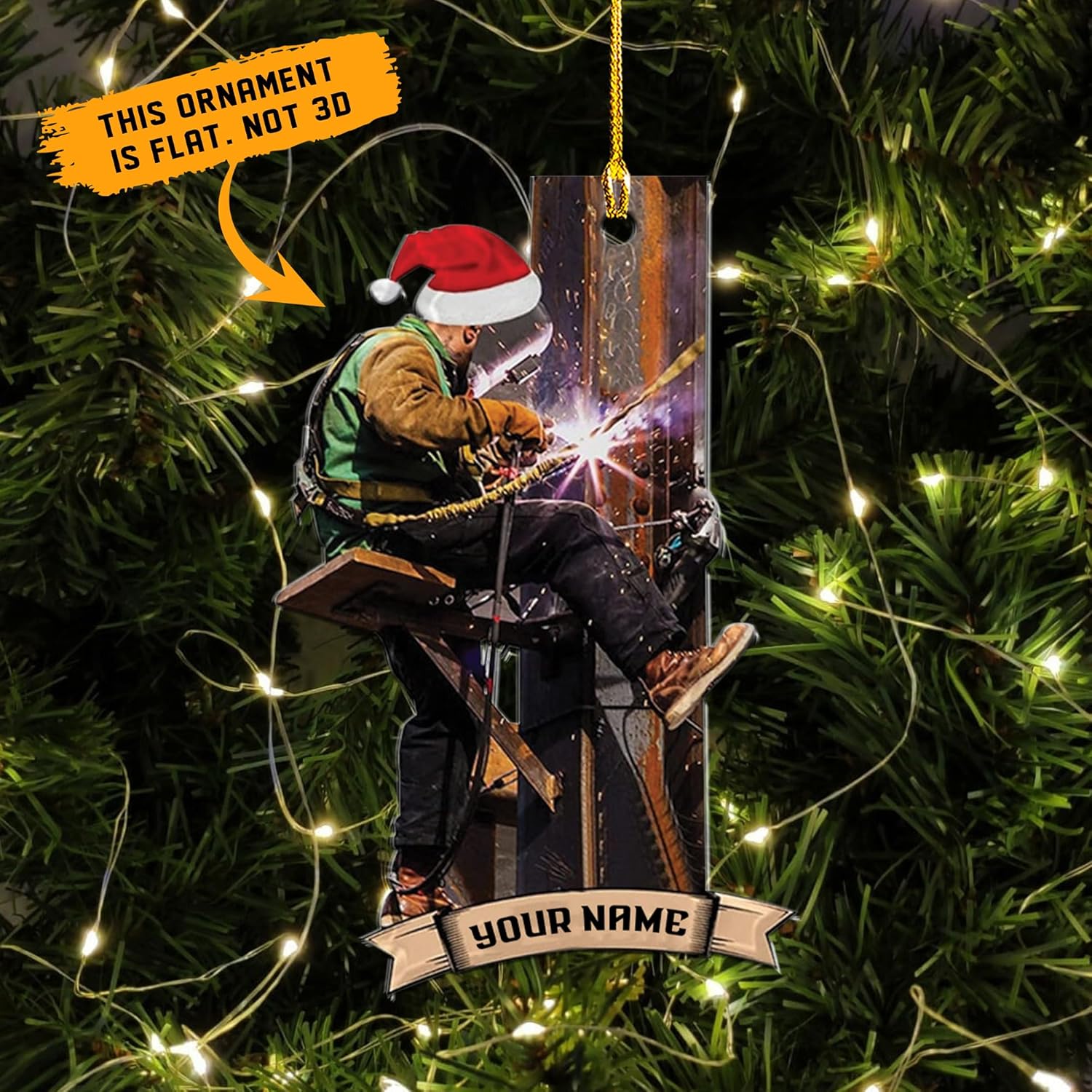 mostprints Personalized Welder Ornament, Custom Welder Ornaments Welding Ornaments Flat Two Sided Hanging Plastic Ornaments Welder Gift Christmas Ornament Hanging Decorations Ornament (WD8)