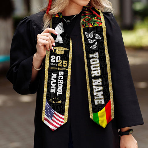 African American Graduation Sash, Graduation Stole Customize, African Graduation Sash, Graduation Stole Class of 2025