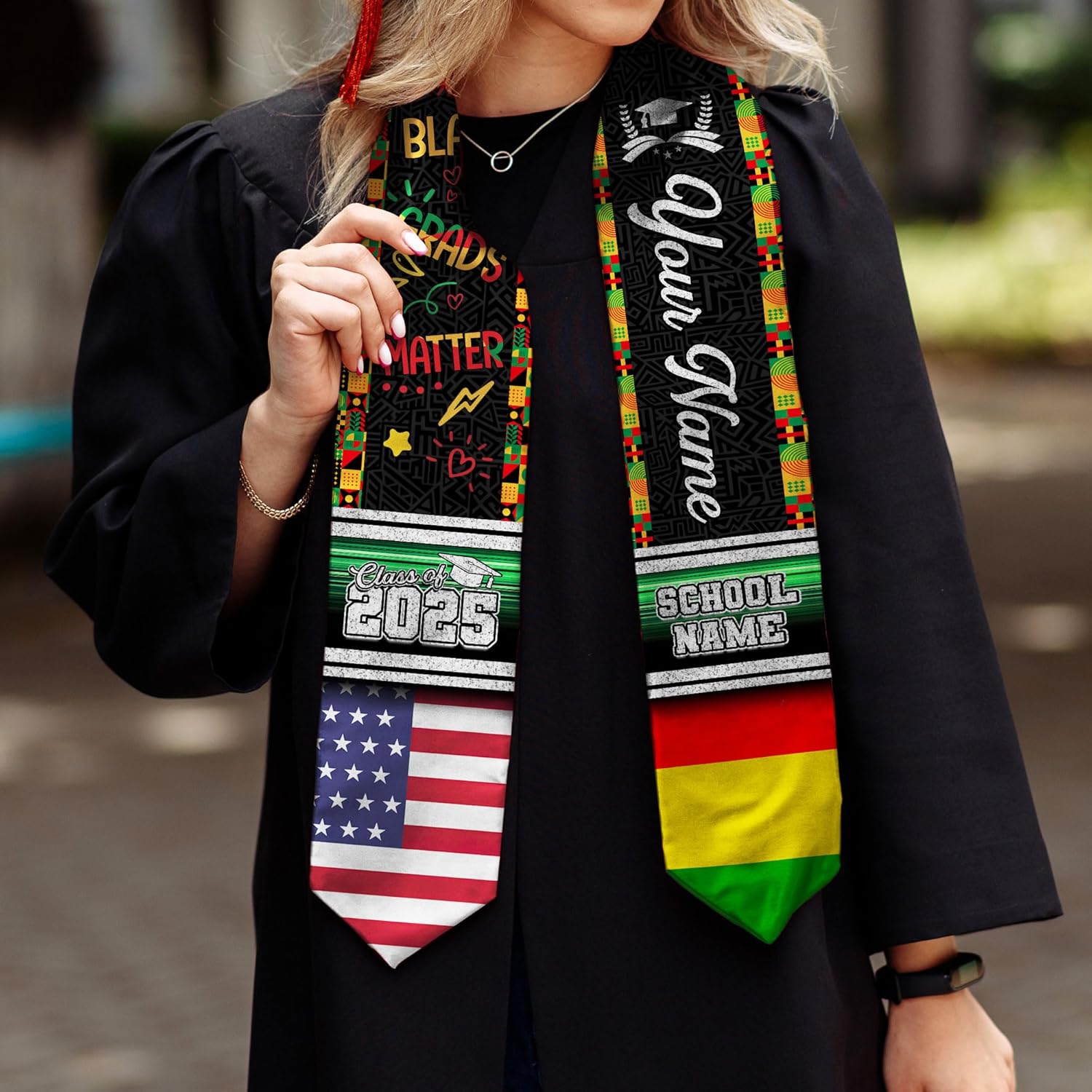 African American Graduation Sash, Graduation Stole Customize, African Graduation Sash, Graduation Stole Class of 2025