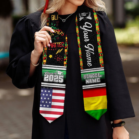 African American Graduation Sash, Graduation Stole Customize, African Graduation Sash, Graduation Stole Class of 2025