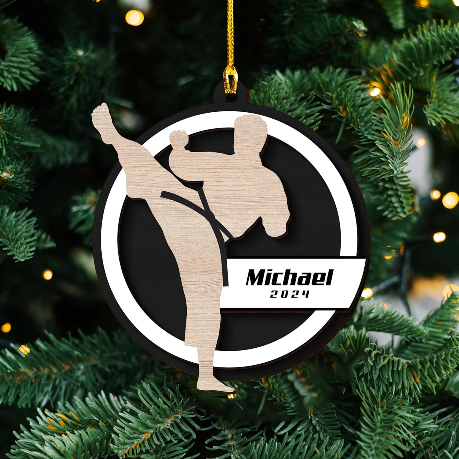 Artparel Personalized Karate Ornament Karate Uniform Ornaments Gifts for Karate Lovers Karate Gift Christmas Ornament 2024 Taekwondo Ornament Jiu Jitsu Ornament Gift for Karate (KRT1)