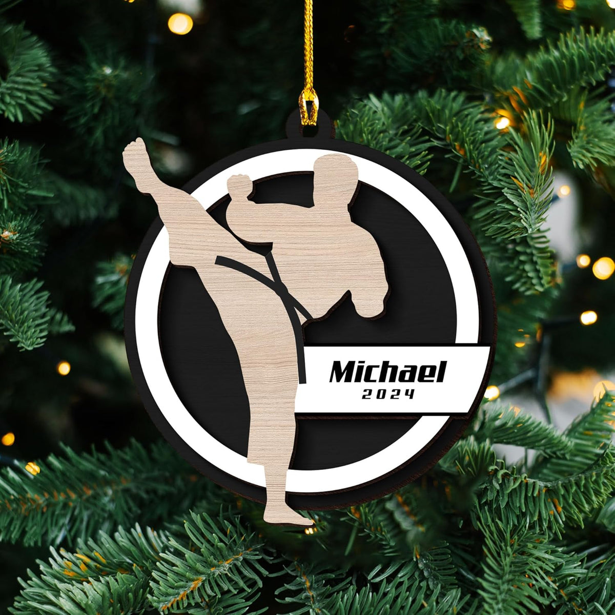 Artparel Personalized Karate Ornament Karate Uniform Ornaments Gifts for Karate Lovers Karate Gift Christmas Ornament 2024 Taekwondo Ornament Jiu Jitsu Ornament Gift for Karate (KRT1)