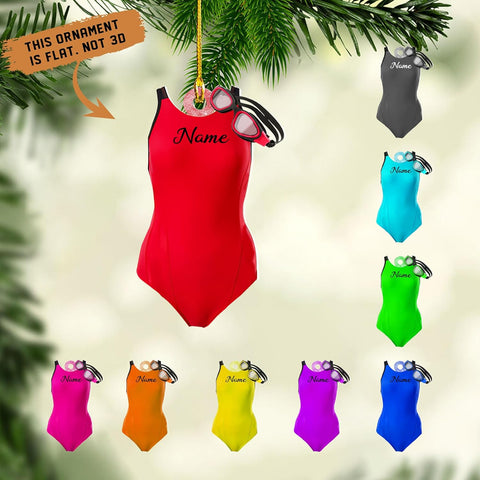 Mostefy Personalized Swimming Ornament, Swim Ornaments for Christmas Tree, Swimming Ornament for Girl, Boy Swimmer Ornament Xmas Decorations (Swimming1)