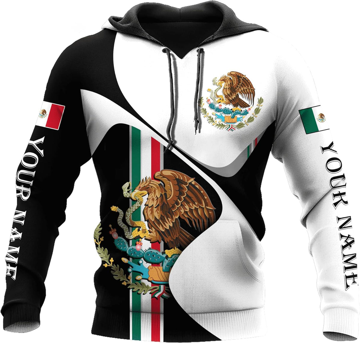 Personalized Name Mexico Unisex Hoodie, T Shirt, Zip Up Hoodie, Sweatshirt for Men Fullsize S-5XL AD1538 Multicolor