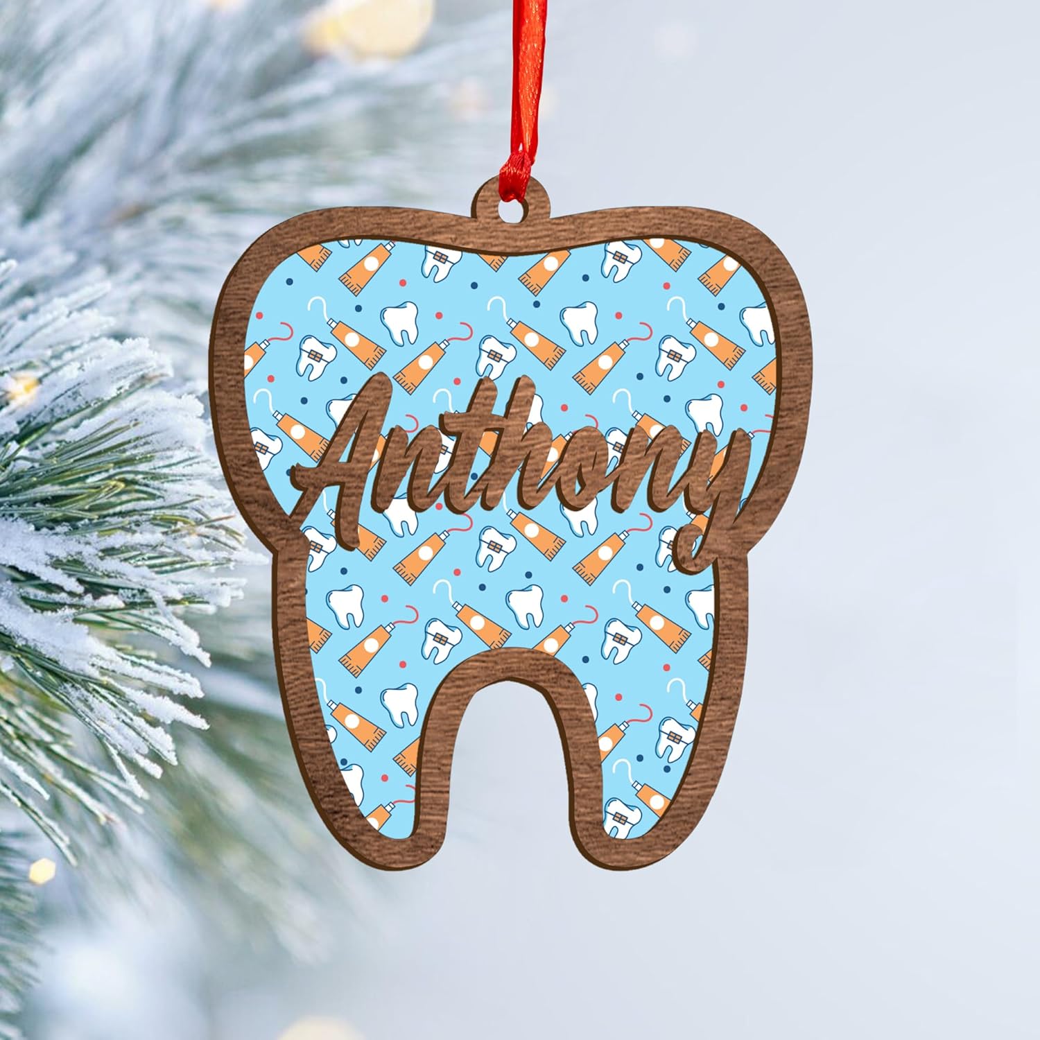 Mostefy Personalized Dentist Christmas Ornaments 2024, Dental 2D Flat Printed Acrylic Ornament, Dentist Xmas, Dentist Hanging Ornament, Custom Dentist (Style 3)