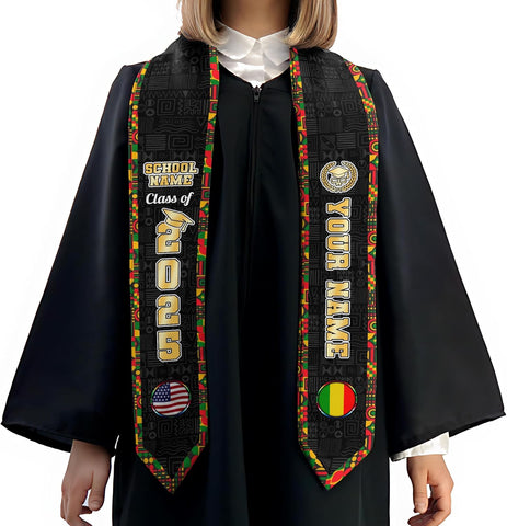 African American Graduation Sash, Graduation Stole Customize, African Graduation Sash, Graduation Stole Class of 2025