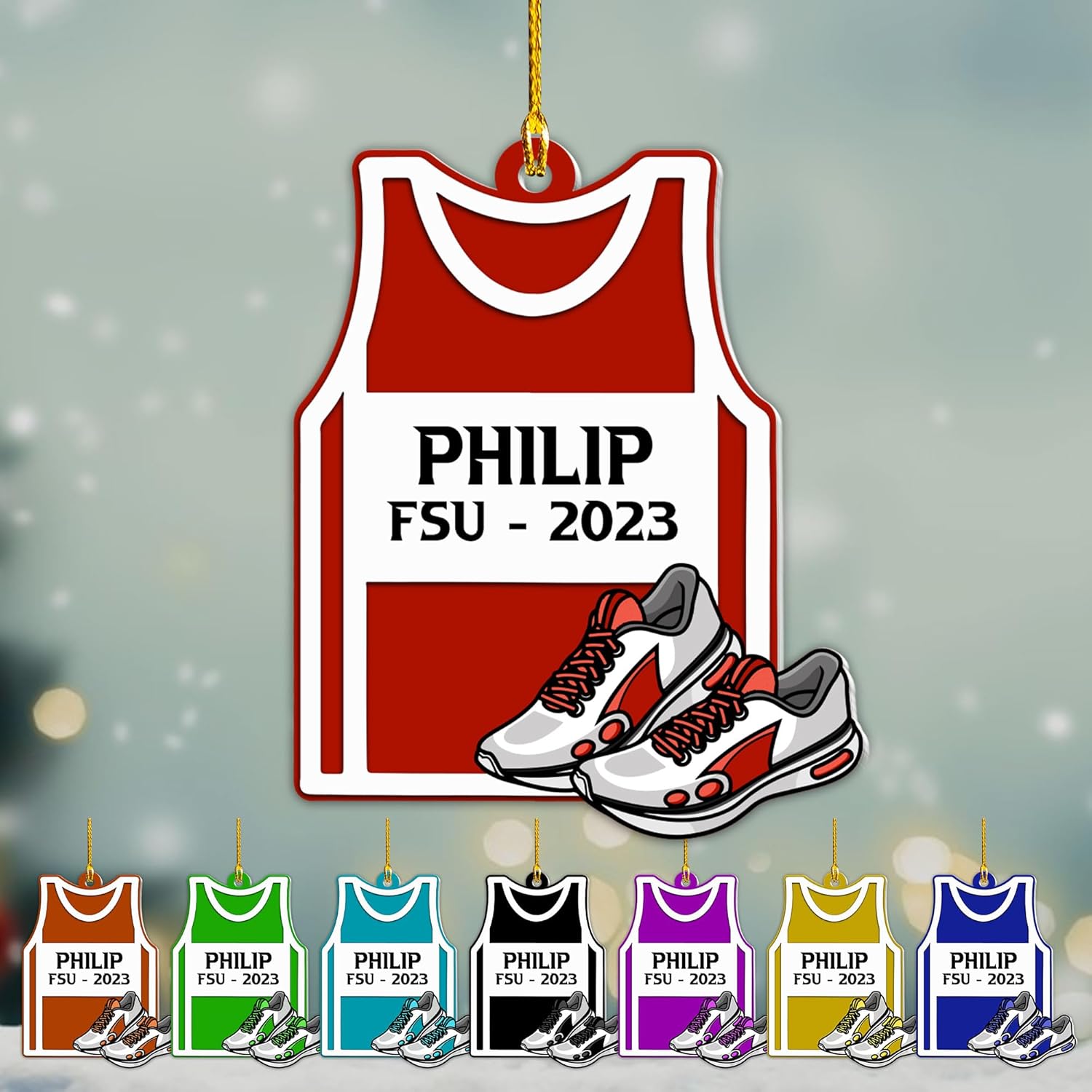 AOVL Personalized Running Christmas Ornament Gift for Runner Running Man Women Runner Gifts Girl Runner Gift Marathon Christmas Runner Ornament Runner Gift Xmas Ornament (Running 8)