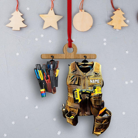 Royal Fight Personalized Electrician Ornament, Electrician Tool Bag Outfit Christmas Ornament, Electrician Christmas Ornament, Gifts for Electrician, Electrician Outfit Christmas Ornament (ELT 11)