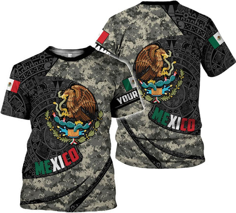 Mostprints Personalized Name Mexican Shirts for Men, Customized Mexico Shirts for Men, Mexico Shirts for Women Mexico Shirt